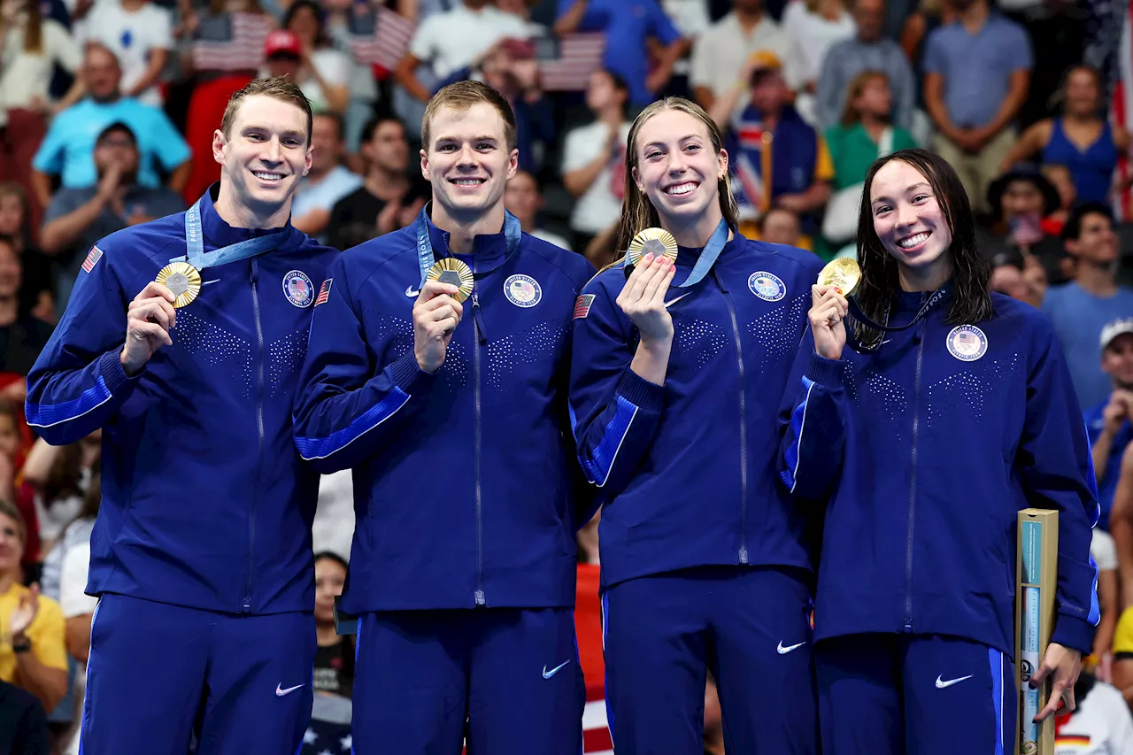 Nic Fink, mixed relay win gold, break world record in the pool