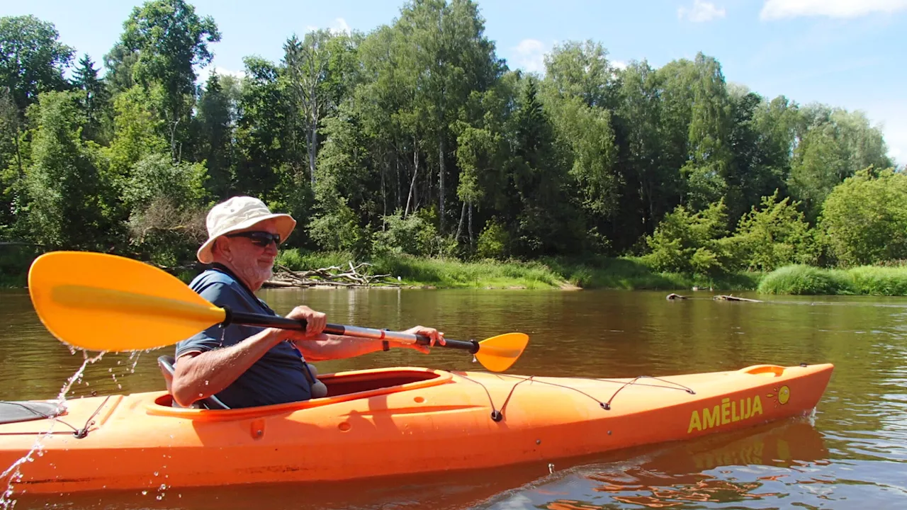 Vier Garser paddelten 86 km auf der Gauja in Lettland