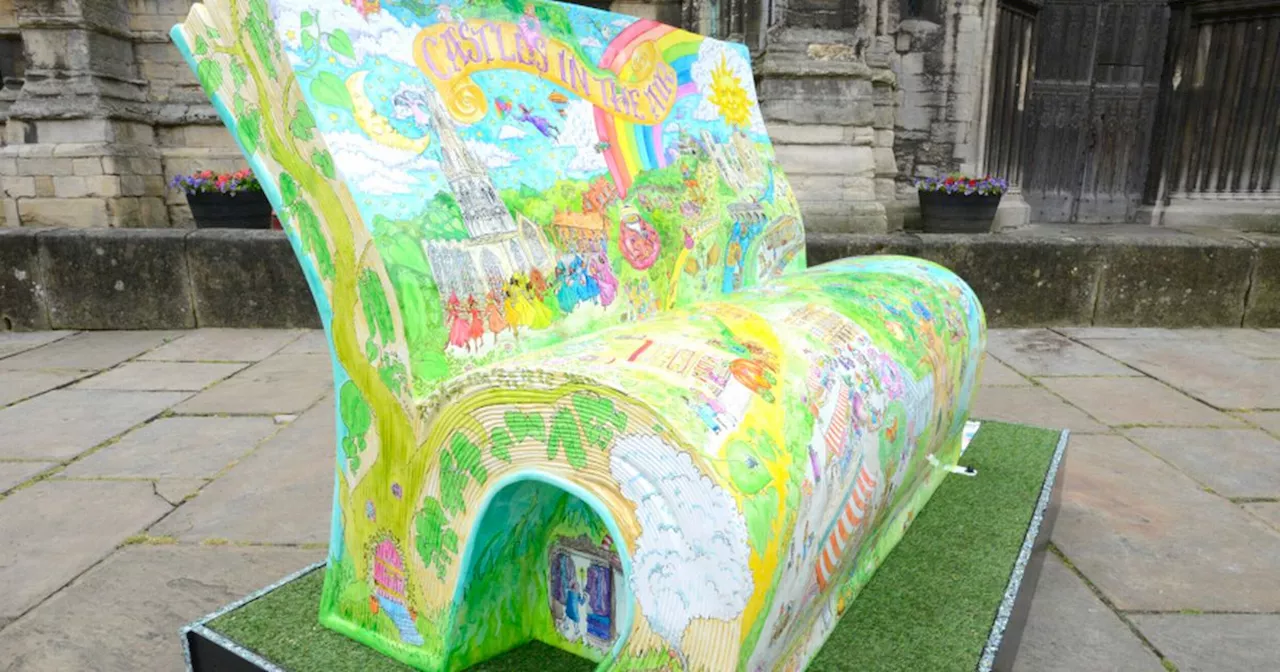 Book bench trail brightens up town centre with artwork