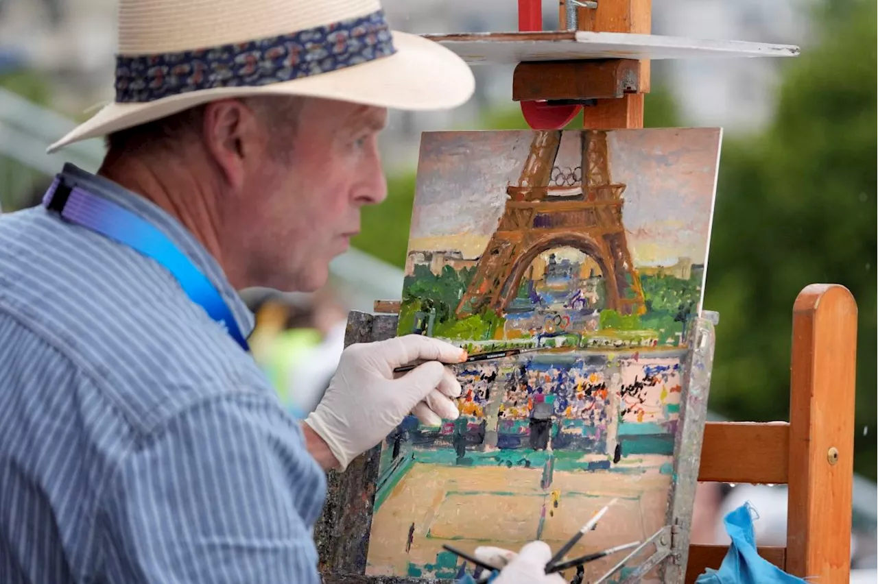 Meet the artist whose job is to paint beach volleyball at the Olympics