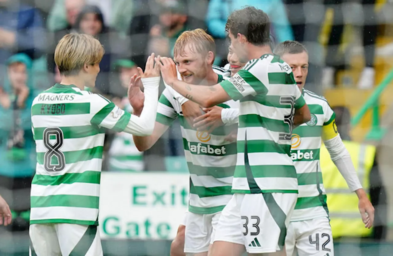 Liam Scales hits the net as Celtic begin Premiership title defence in style