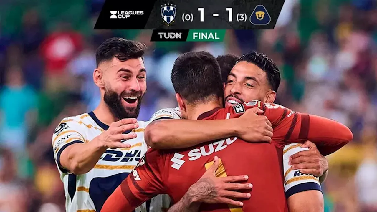 Pumas vence en penales a Monterrey y sigue con vida en la Leagues Cup