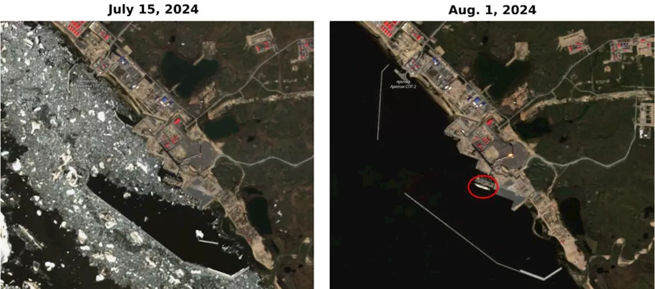 Satellite Images Show First LNG Ship at Sanctioned Russian Plant