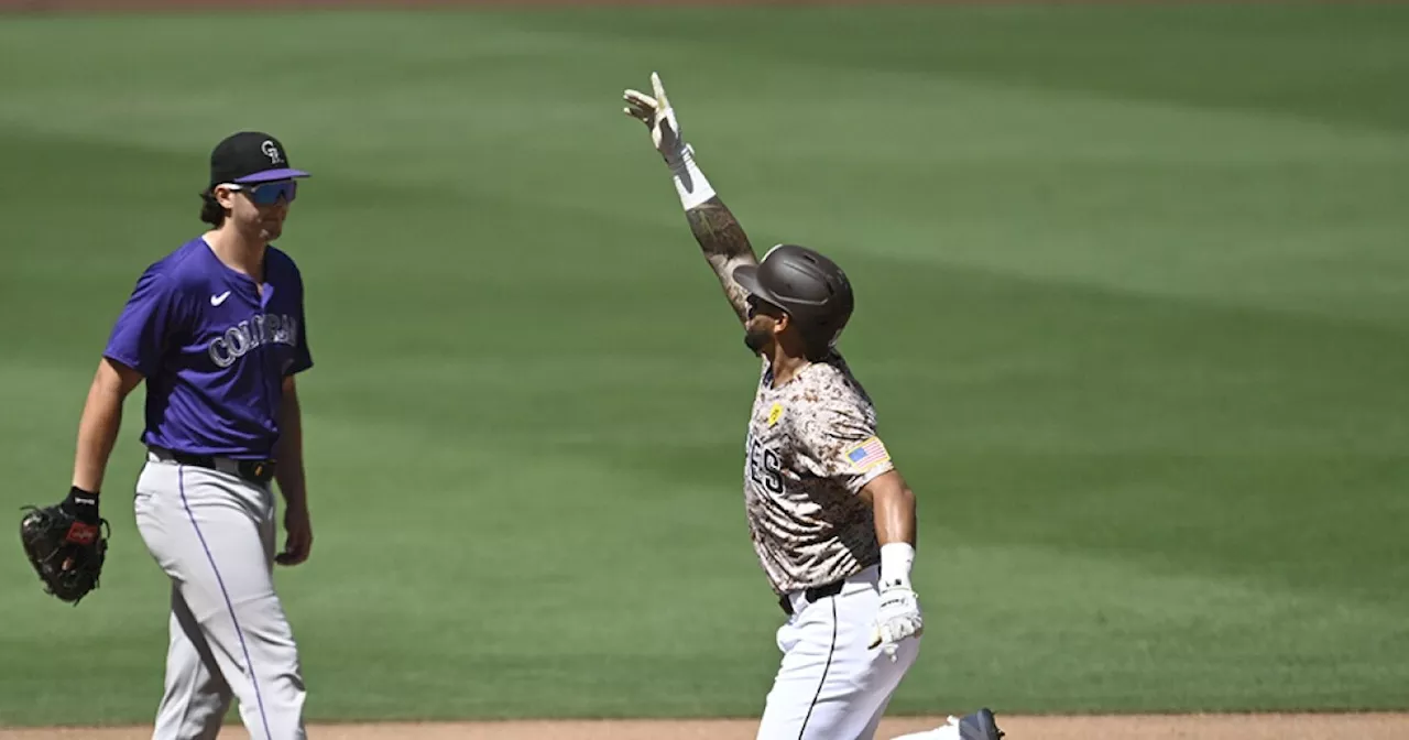 Peralta hits homer, robs another as Padres beat Rockies 10-2 for series win