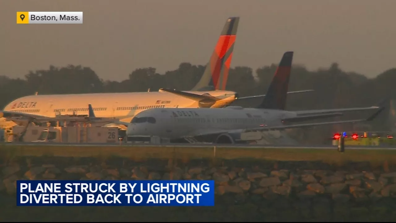 International Delta flight to Rome diverted back to Boston after being struck by lightning: FAA