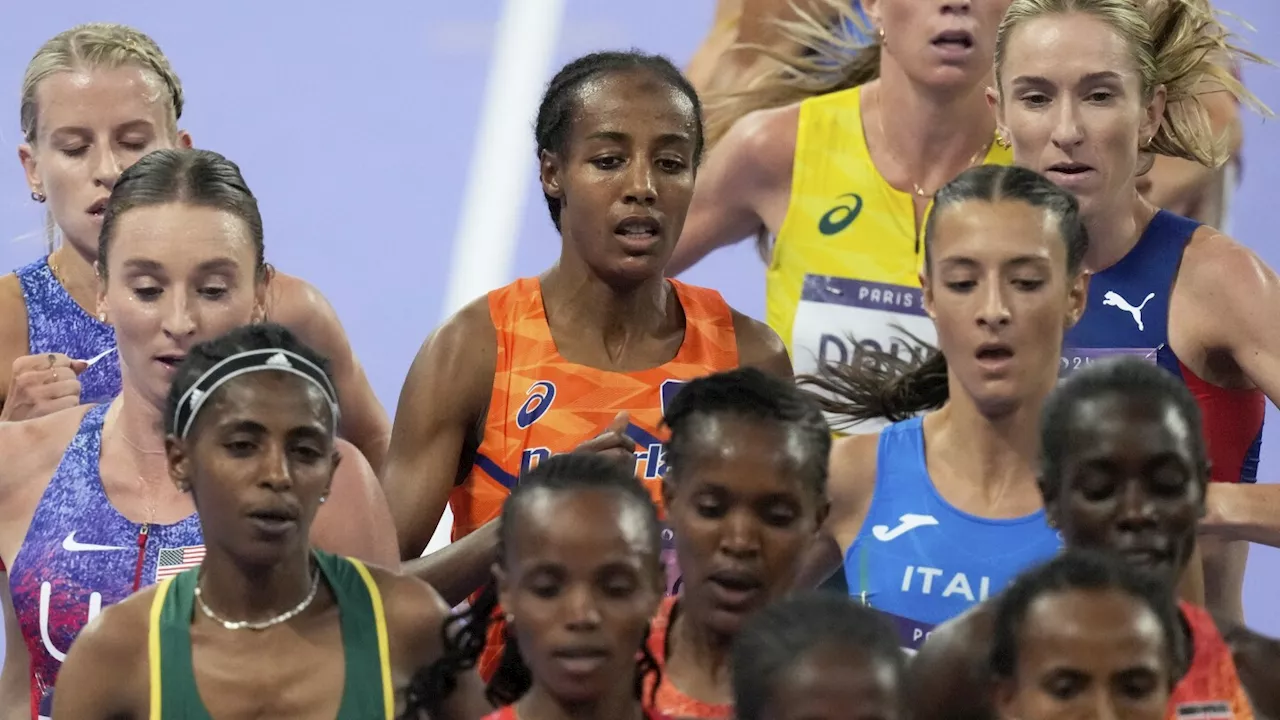 Hassan takes silver in the 5000, the first of her 3 Olympic distance races; Kipyegon disqualified