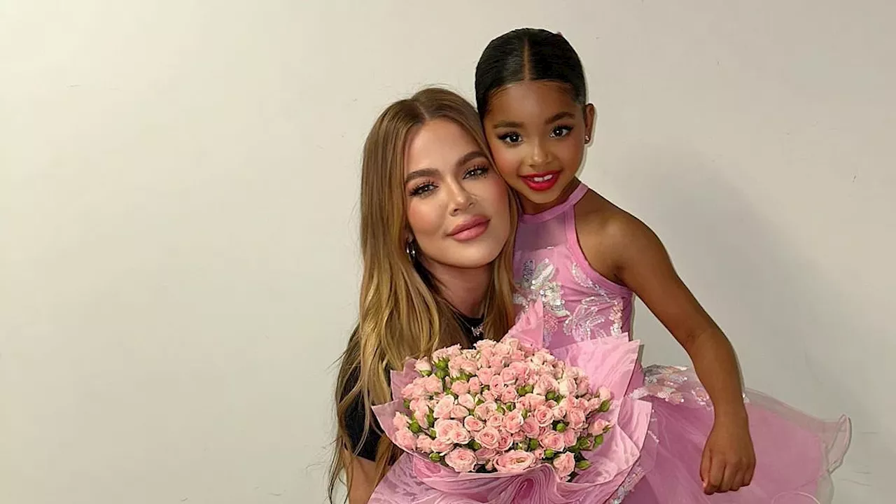 Khloe Kardashian shares hilarious video of daughter True, six, with lipstick smeared all over her...