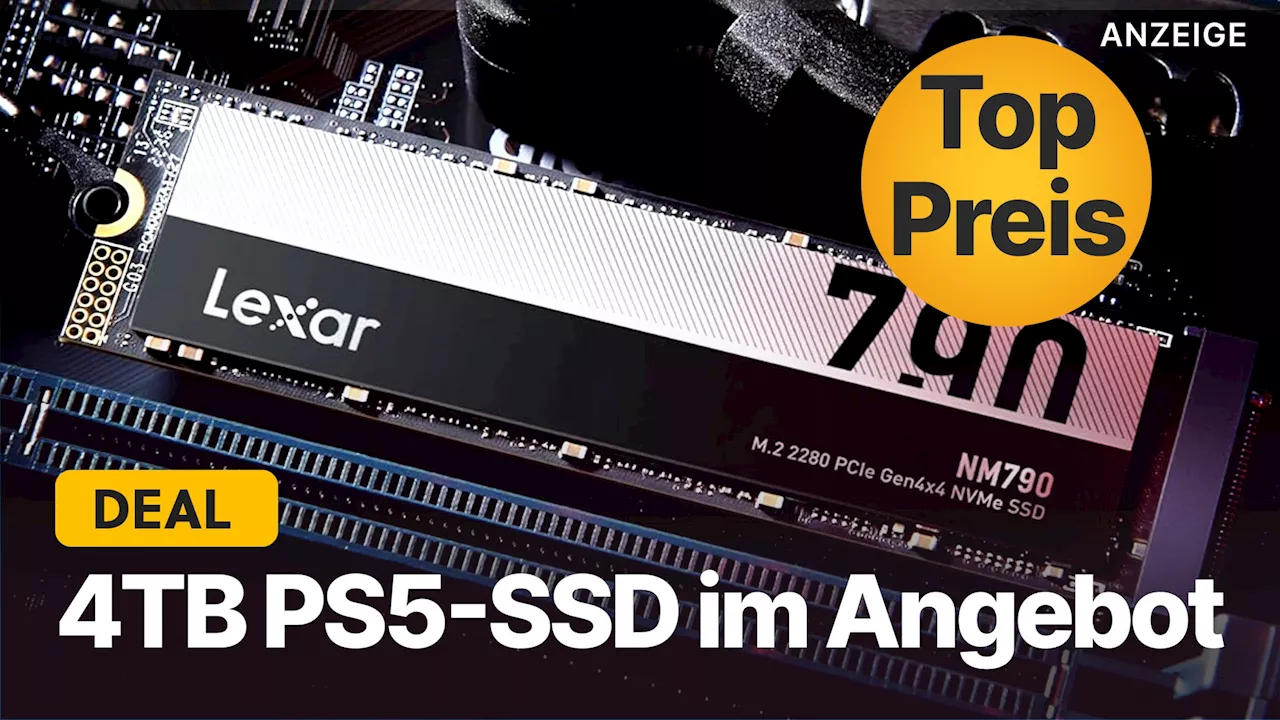 4TB PS5-SSD günstig wie lange nicht mehr: Das ist die Chance, sich mit massenhaft Speicherplatz einzudecken!