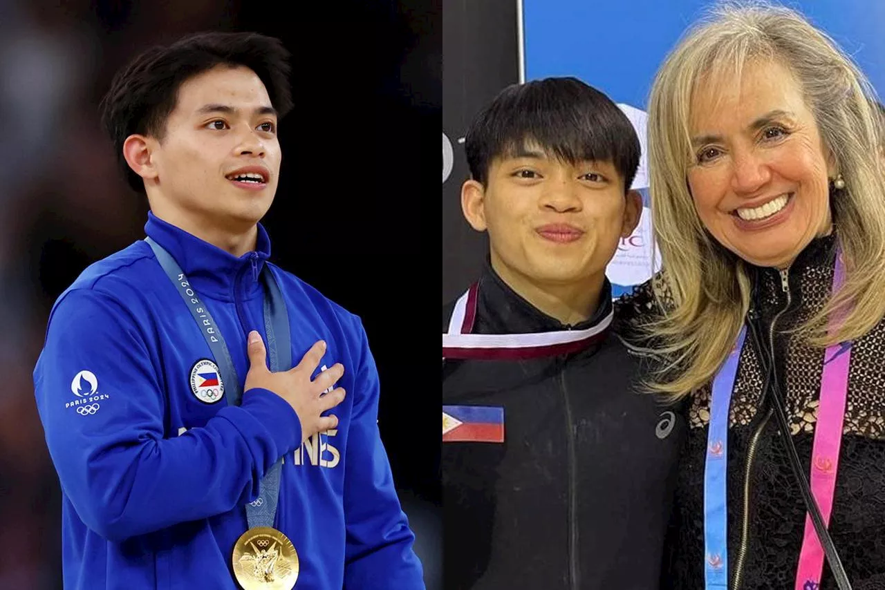 Carlos Yulo honors GAP chief Cynthia Carrion after triumphant Olympic bid: 'Siya yung tumayong magulang ko'