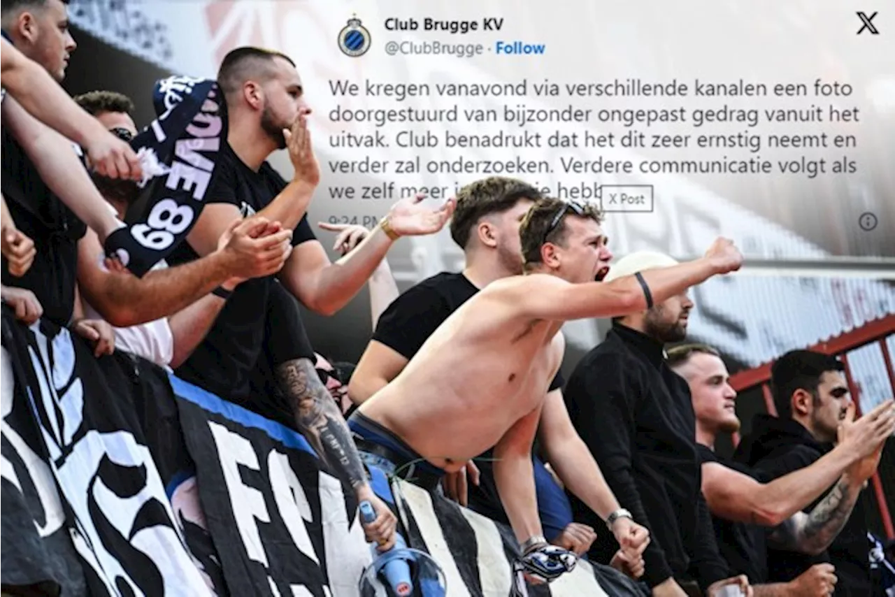 Schokkende taferelen in Standard-Club Brugge, harde kern van Brugge toont nazigroet tijdens antiracisme-actie: