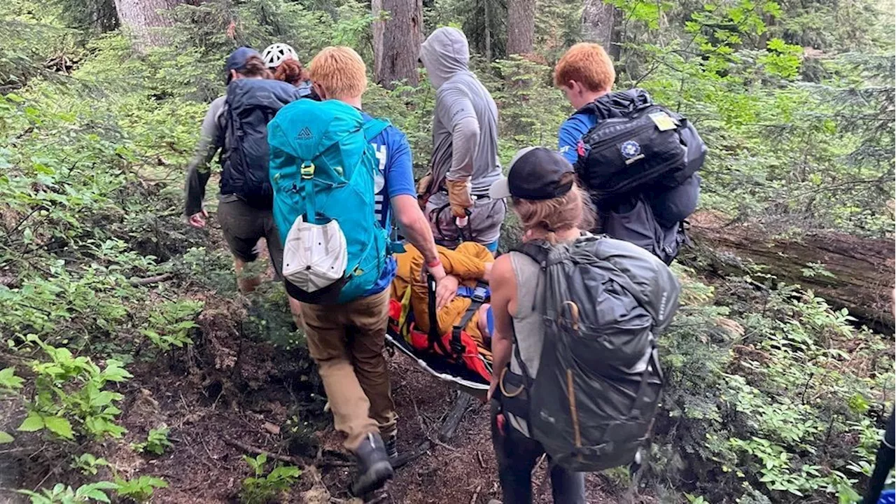 Injured hiker rescued with steep-angle rope maneuver near Mount Baker