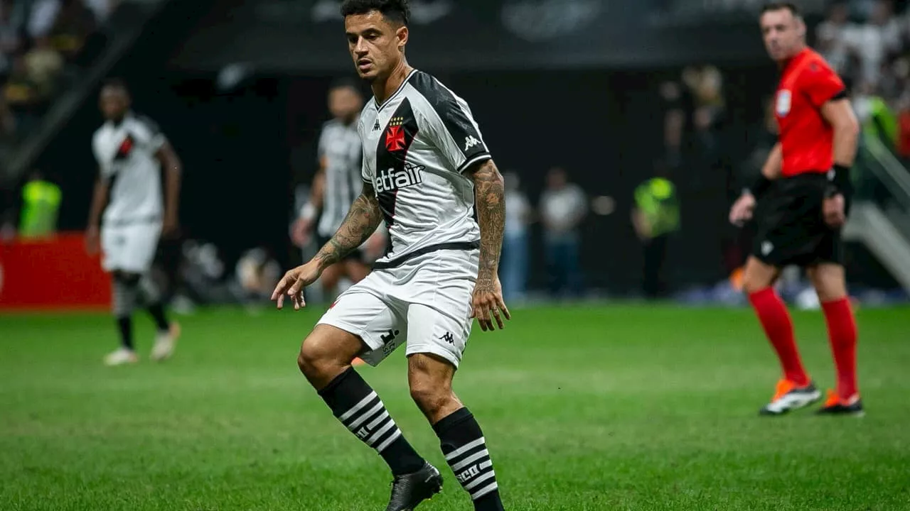 Coutinho sofre lesão e não joga Vasco x Atlético-GO, pela Copa do Brasil