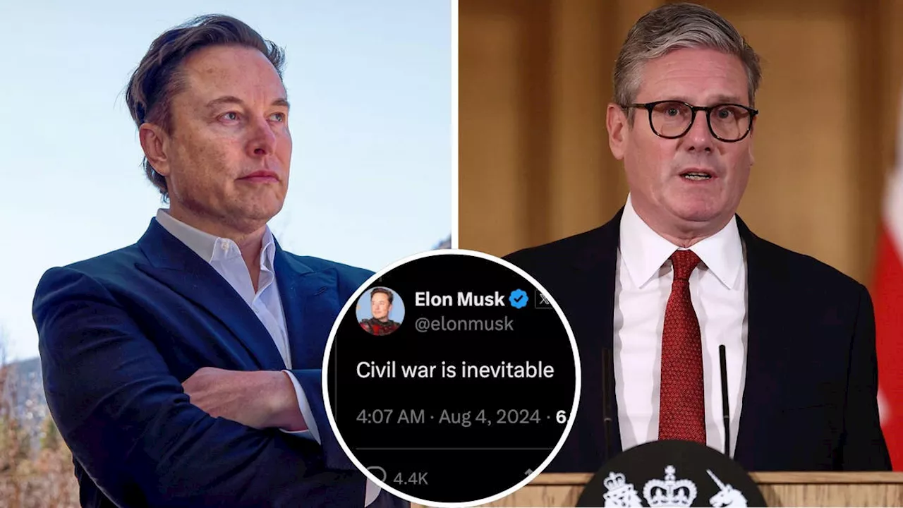 Keir Starmer slams Elon Musk's claim 'civil war is inevitable' following UK riots