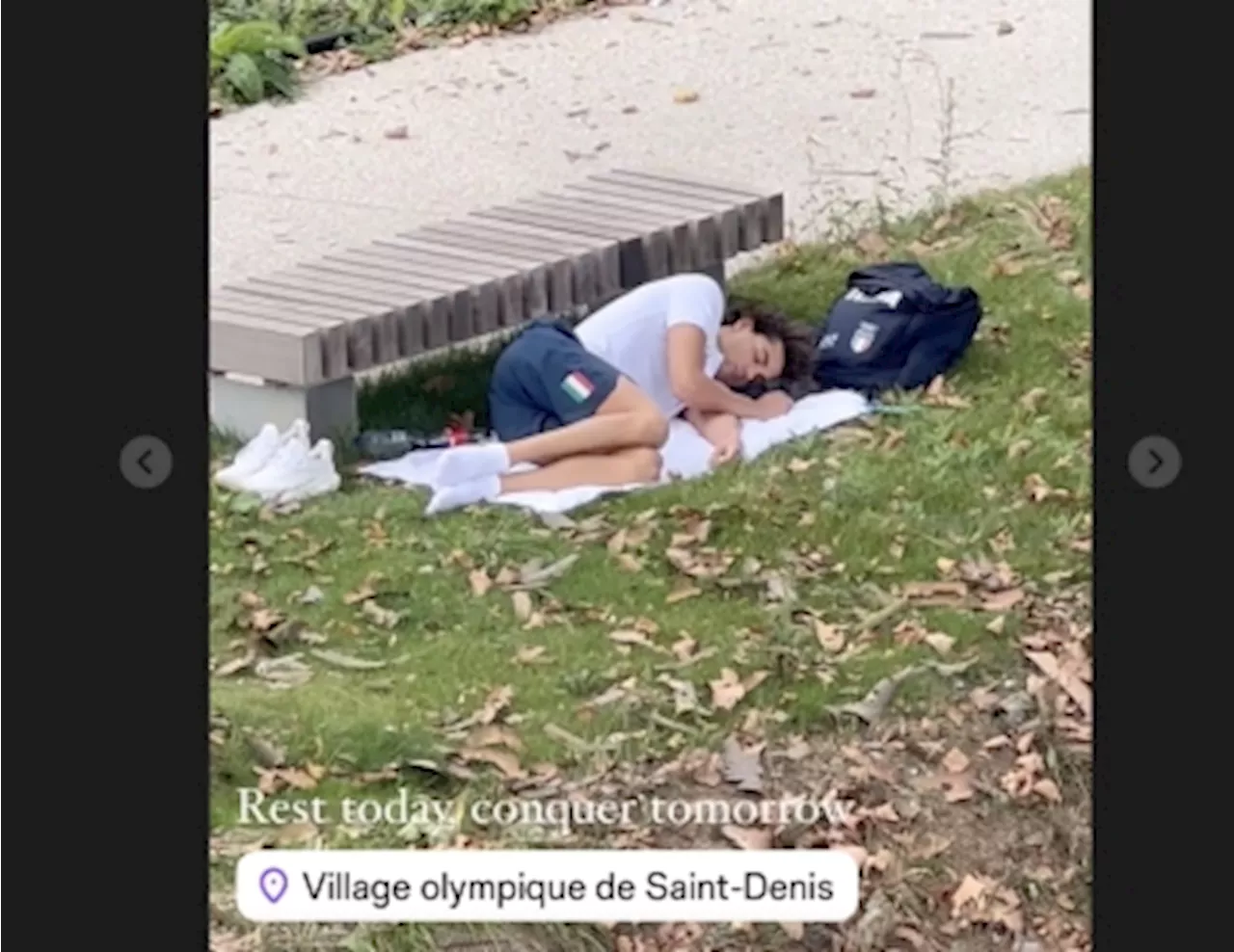 Gold medalist swimmer Thomas Ceccon spotted sleeping outdoors, says Olympic village heat intolerable