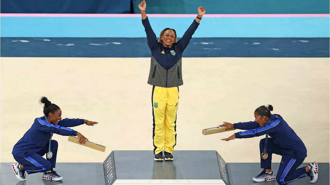 Who is Rebeca Andrade, the gymnast who edged out Simone Biles for gold?