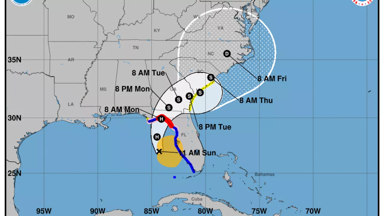 Debby is upgraded to a Category 1 hurricane as it nears the Florida coast