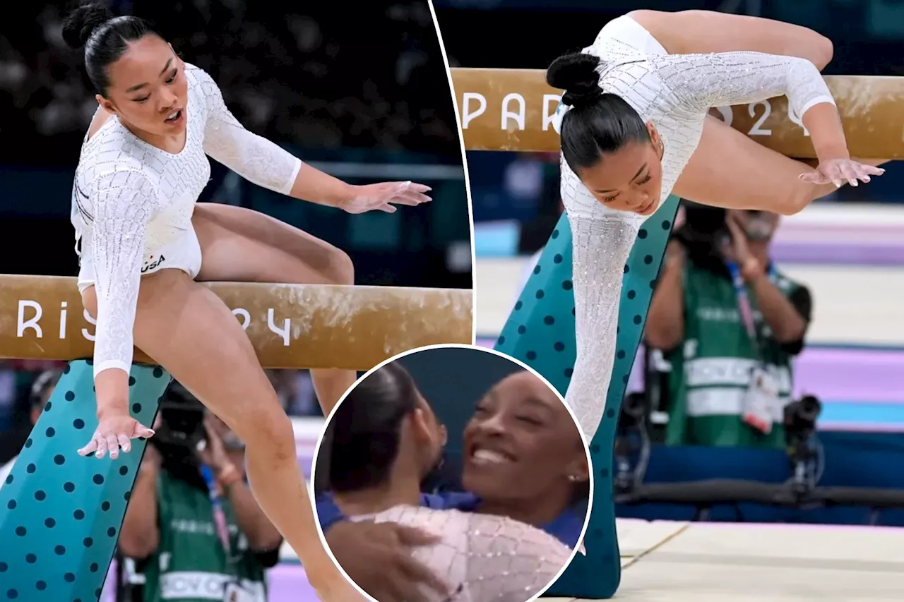 Suni Lee misses on chance to make history with balance beam fall in Paris Olympics