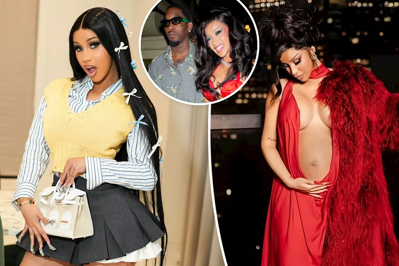 Pregnant Cardi B pokes fun at using fashion to disguise her baby bump