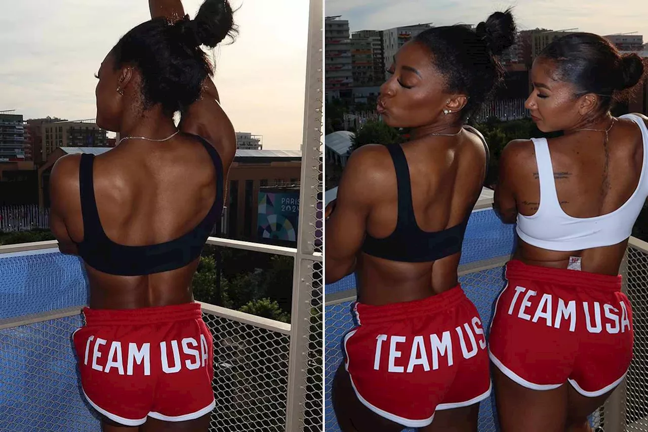 Simone Biles and Jordan Chiles Wear Cheeky ‘Team USA’ Shorts in Paris: ‘Red, White, Biles & Chiles’