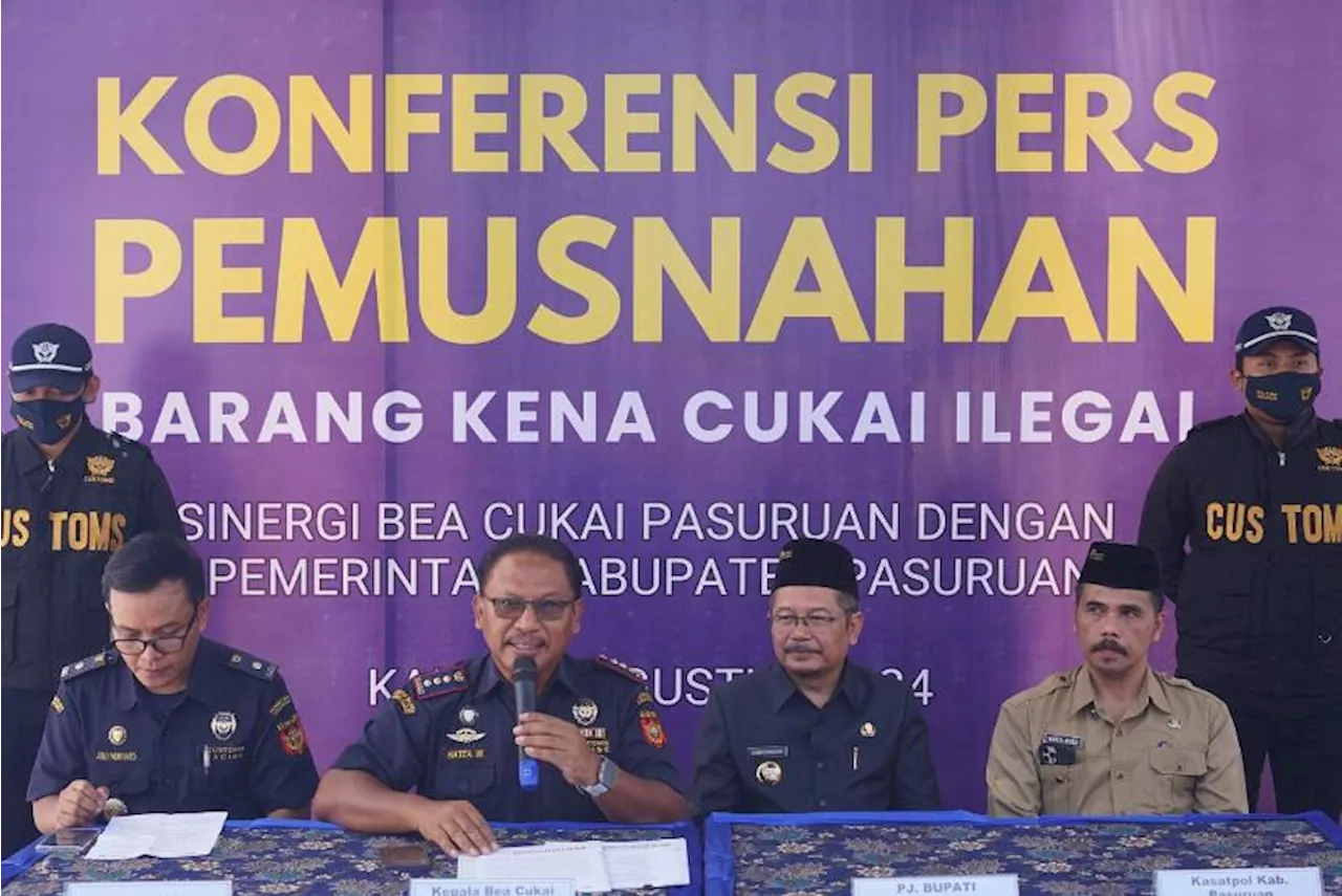 Bea Cukai Pasuruan Musnahkan Jutaan Rokok Ilegal Hasil Penindakan Senilai Miliaran Rupiah