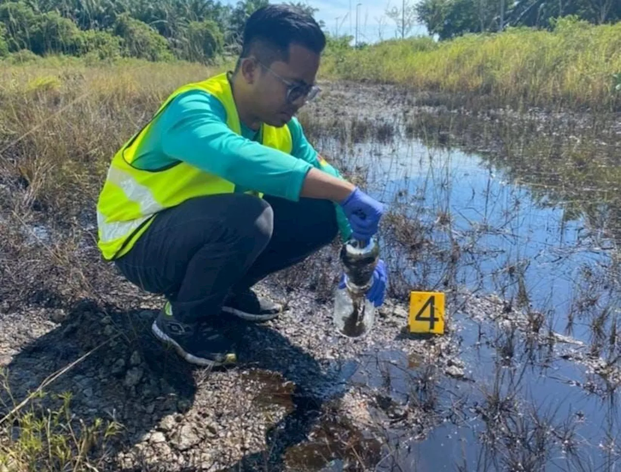 DOE investigating ‘pitch-black’ liquid suspected to be oil found in Chuah river