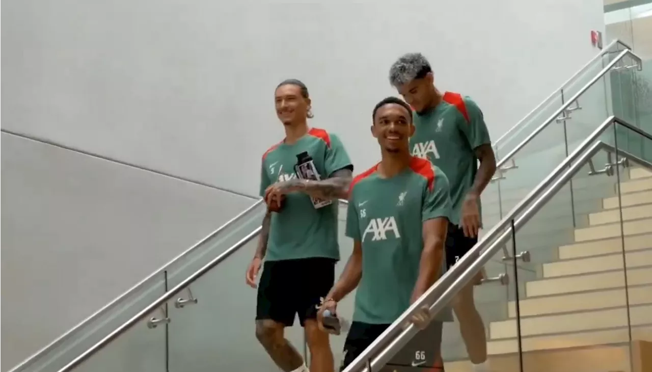 Trent Alexander-Arnold laughs off Real Madrid transfer joke that leaves Liverpool teammate smiling...