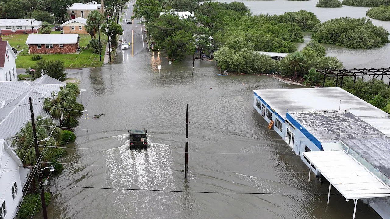 Harrowing Hurricane Debby footage as storm kills four and overwhelms towns with ‘life-threatening’ floods i...