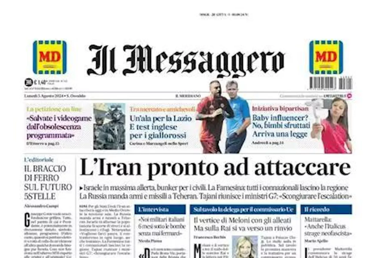 Il Messaggero sulle romane: 'Un'ala per la Lazio e test inglese per i gallorossi'