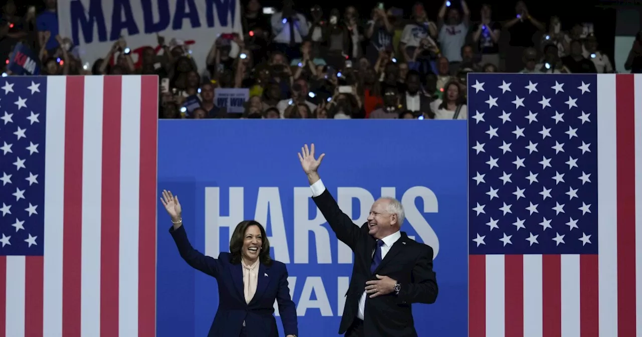 Kamala Harris introduces her VP pick Tim Walz at their first rally together in Pennsylvania