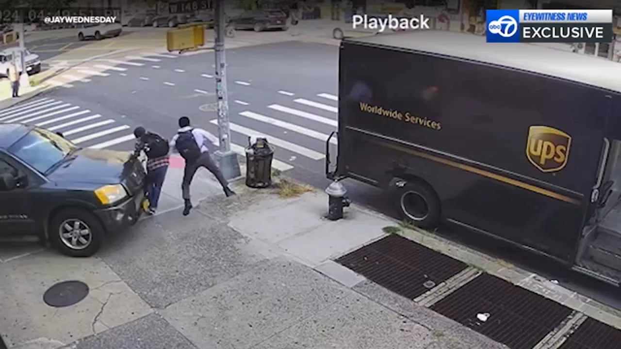 Pickup truck jumps curb, plows into 2 men on sidewalk in Hamilton Heights