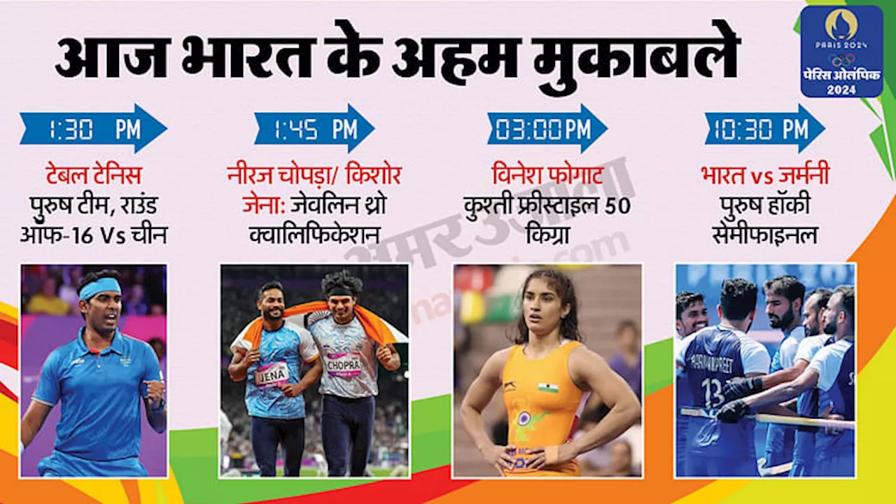 Paris Olympic Day 11 Schedule: भारतीय हॉकी टीम 44 साल बाद फाइनल में पहुंचने उतरेगी; नीरज पर भी रहेंगी नजरें