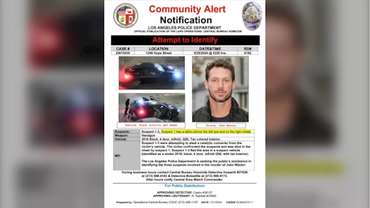 Police release images of suspects and car in killing of actor Johnny Wactor in Los Angeles