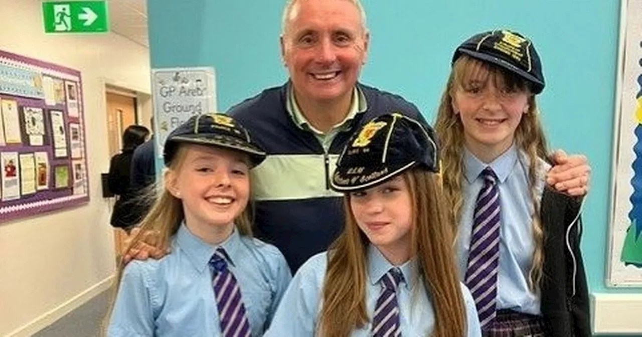 Scotland legend Tom Boyd caps East Kilbride pupils for Euros themed day