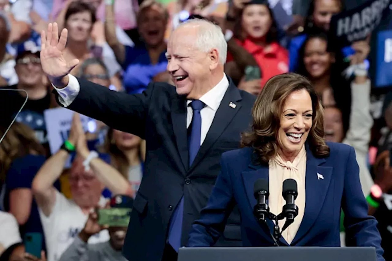 Kamala Harris and ‘Coach’ Tim Walz team up against ‘JV’ GOP ticket at Philadelphia rally