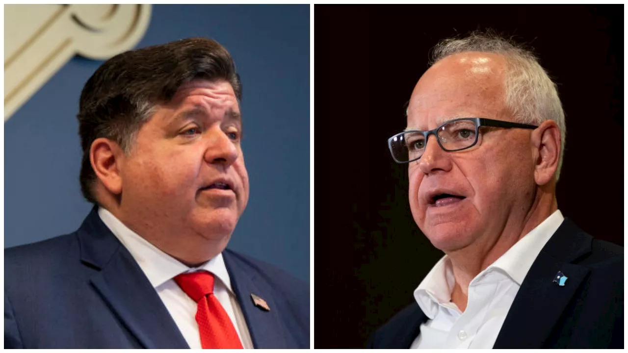 Pritzker reacts to Tim Walz being selected as Kamala Harris' running mate