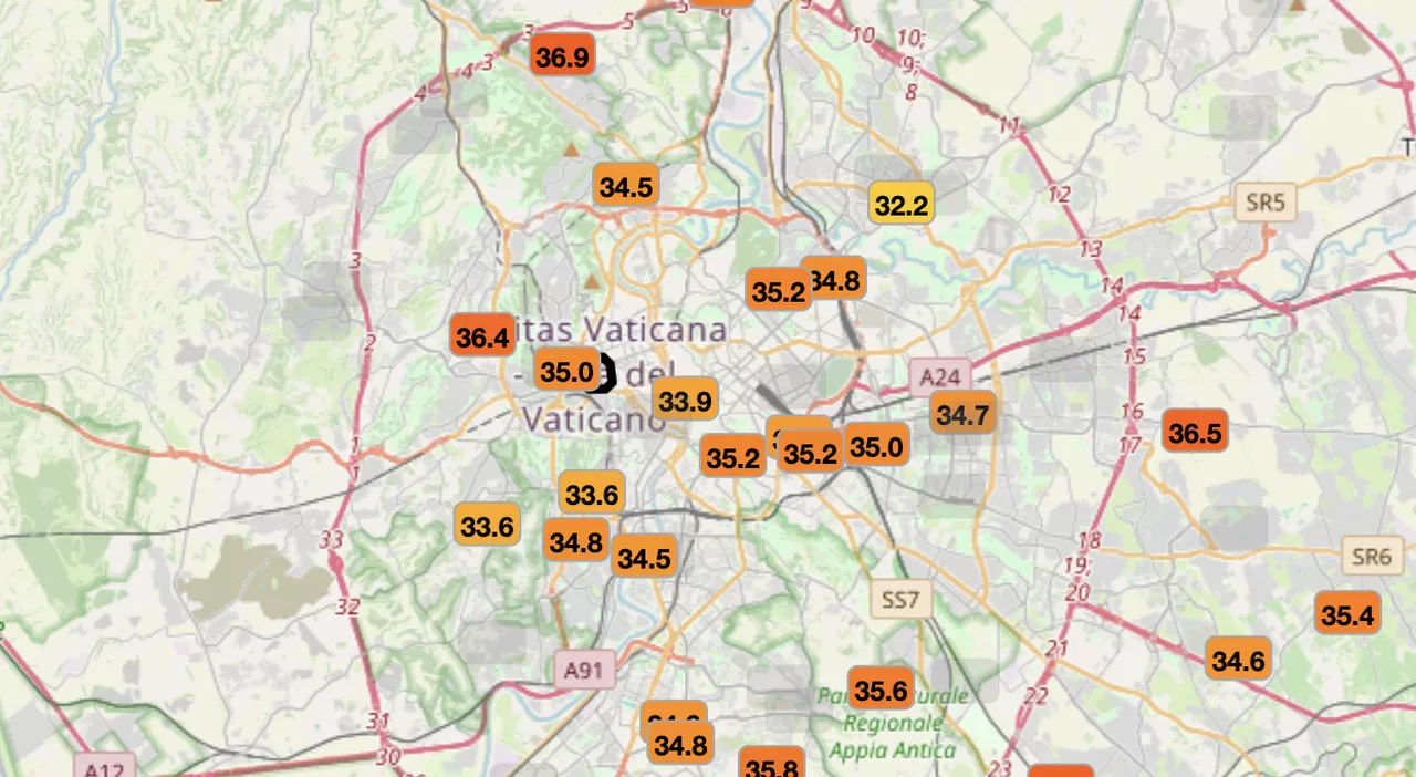 Roma, la mappa dei quartieri più caldi: Boccea rovente, a Montesacro le temperature più basse. Le zone più col