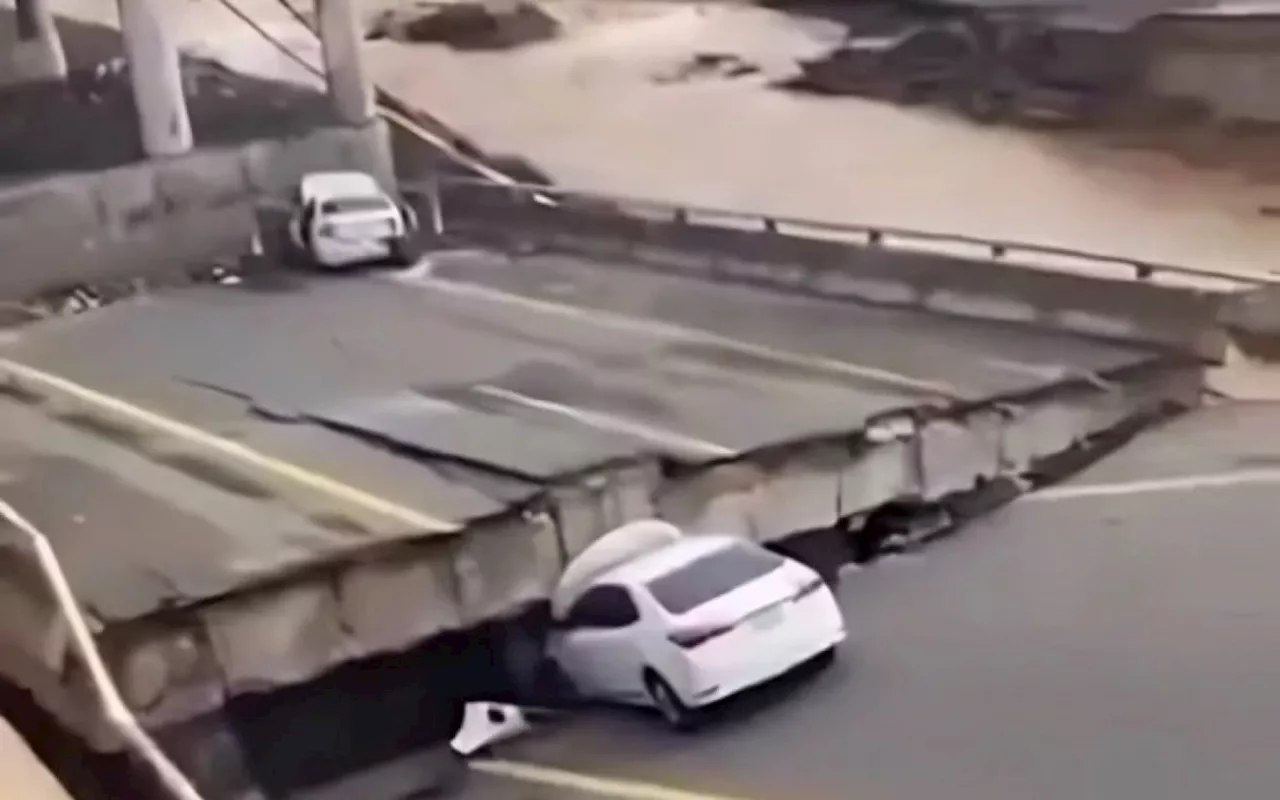 Ponte cai após fortes chuvas na Arábia Saudita; veja vídeo