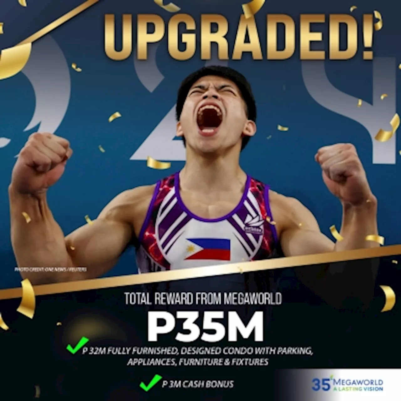 A condo and free ramen for life: Philippines double gold medal gymnast receives generous bounty