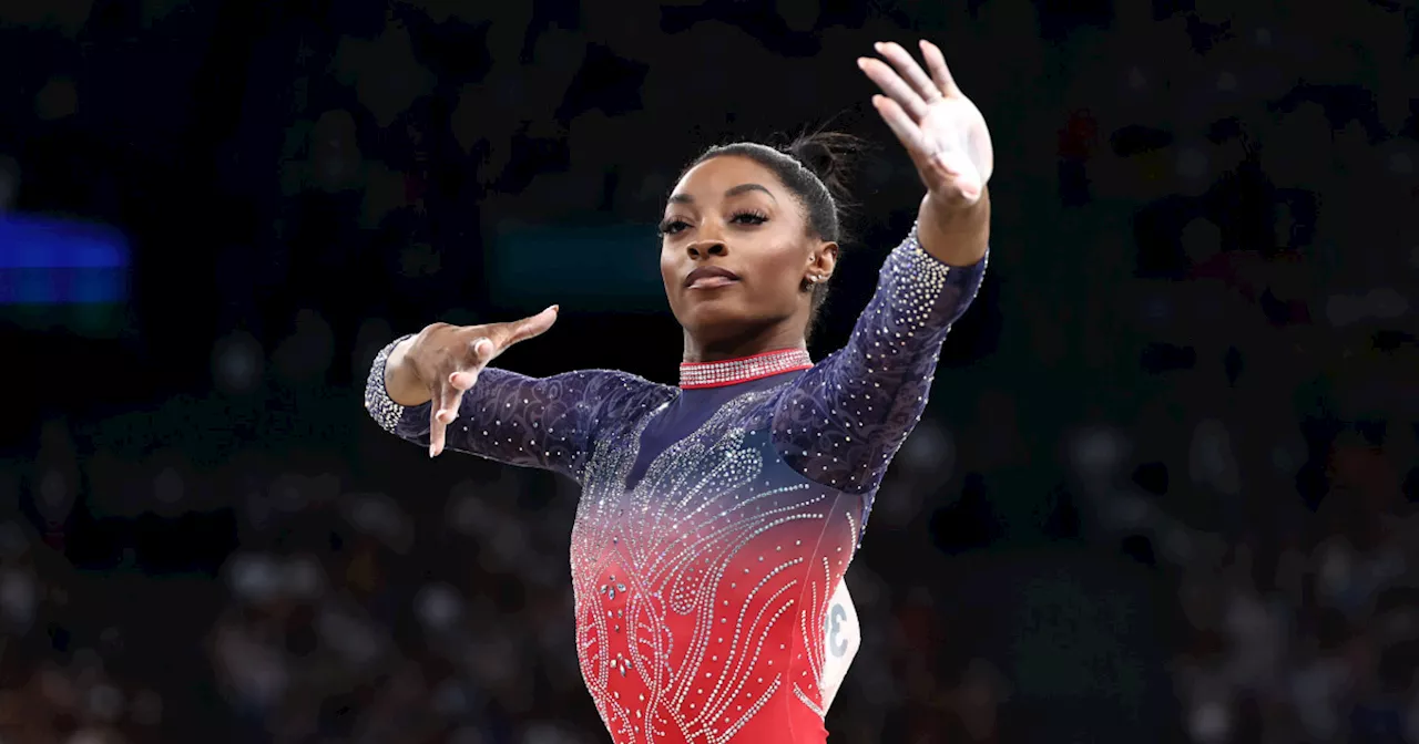 Simone Biles says she was overwhelmed with emotion after she finished competing in the Paris Olympics