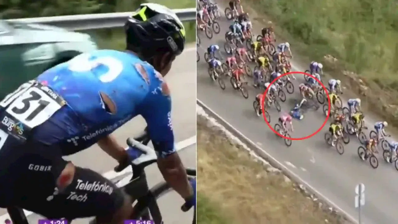 Video: Nairo Quintana sufrió durísima caída en su regreso a la Vuelta a Burgos