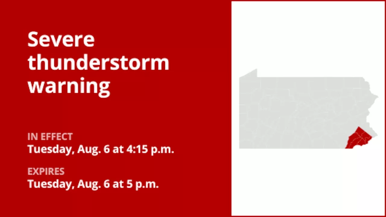 Update: Damaging winds forecast with thunderstorms in Southeast Pa. Tuesday