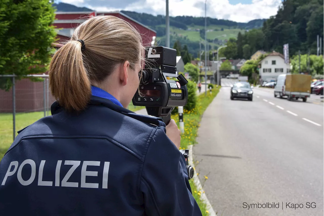 Oberbüren SG: Alkoholisierter Autofahrer (37) mit 150 km/h (erlaubt 80 km/h) gemessen