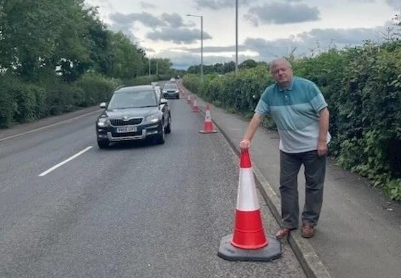 Fuming former Conservative MP says cyclists “must dismount” on paths and slams “dangerous, irresponsible, and unnecessary” decision to protect cyclists with bollards on busy road