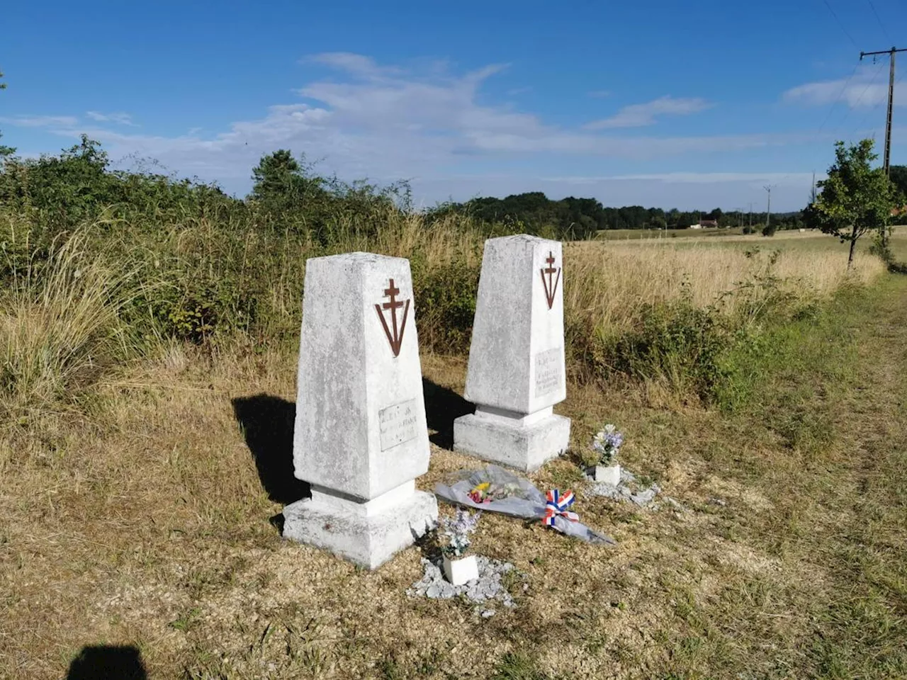 Le souvenir des résistants fusillés en août 1944 à Bassillac-et-Auberoche en Dordogne