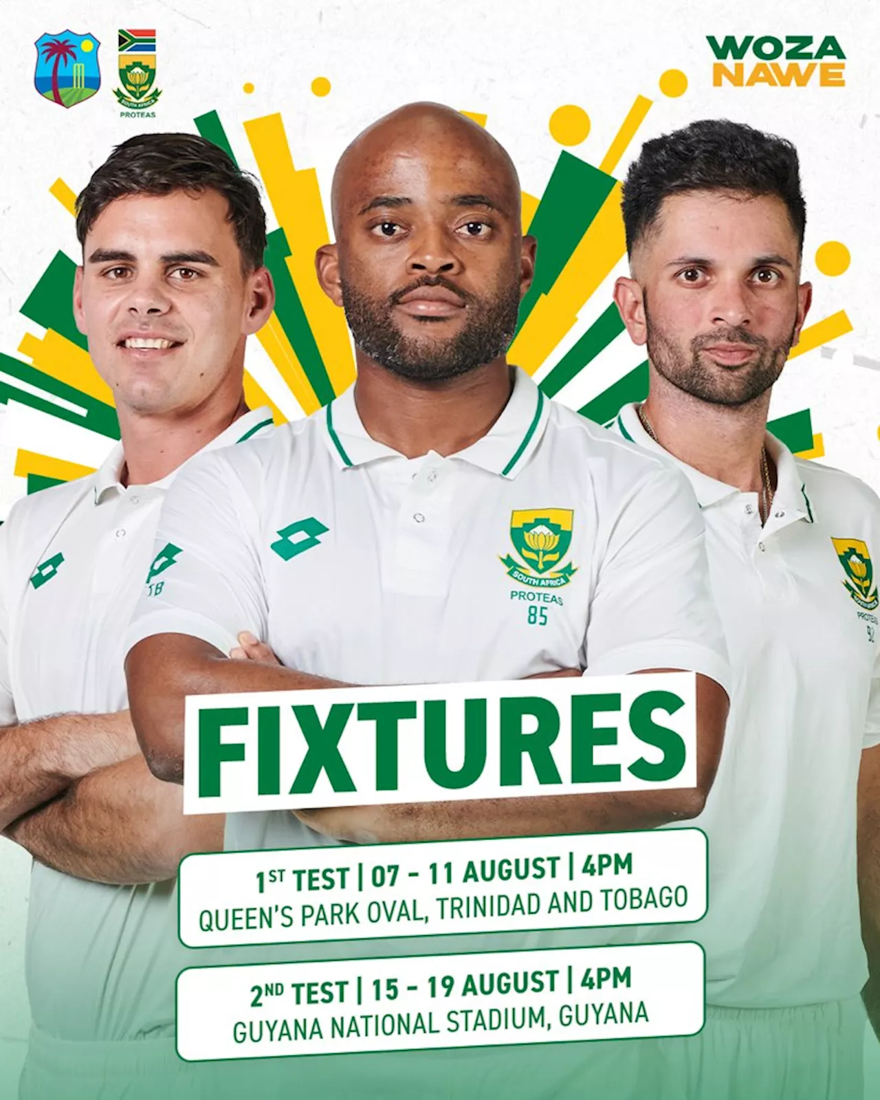 Proteas v West Indies: When and what time does the match start?