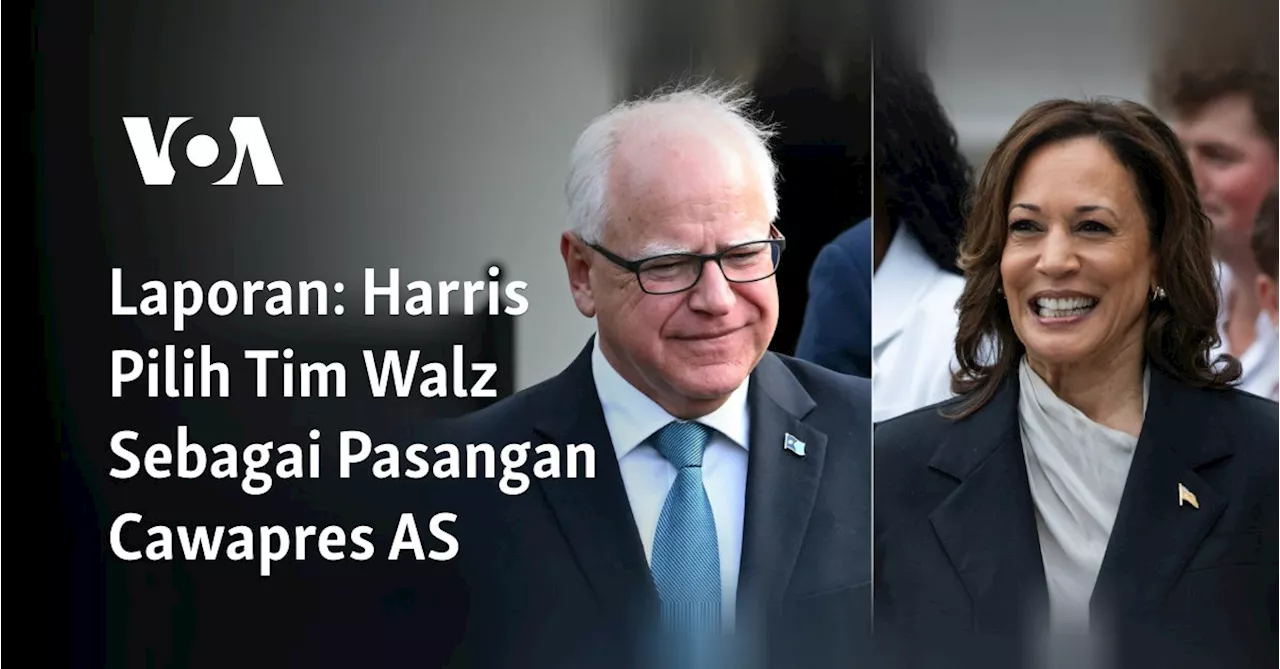 Laporan: Harris Pilih Tim Walz Sebagai Pasangan Cawapres AS