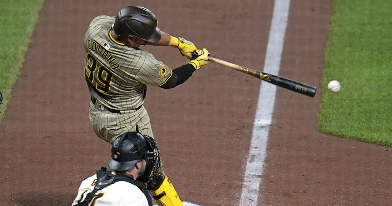 Solano drives in 4, Padres use 6 pitchers to blank Pirates 6-0