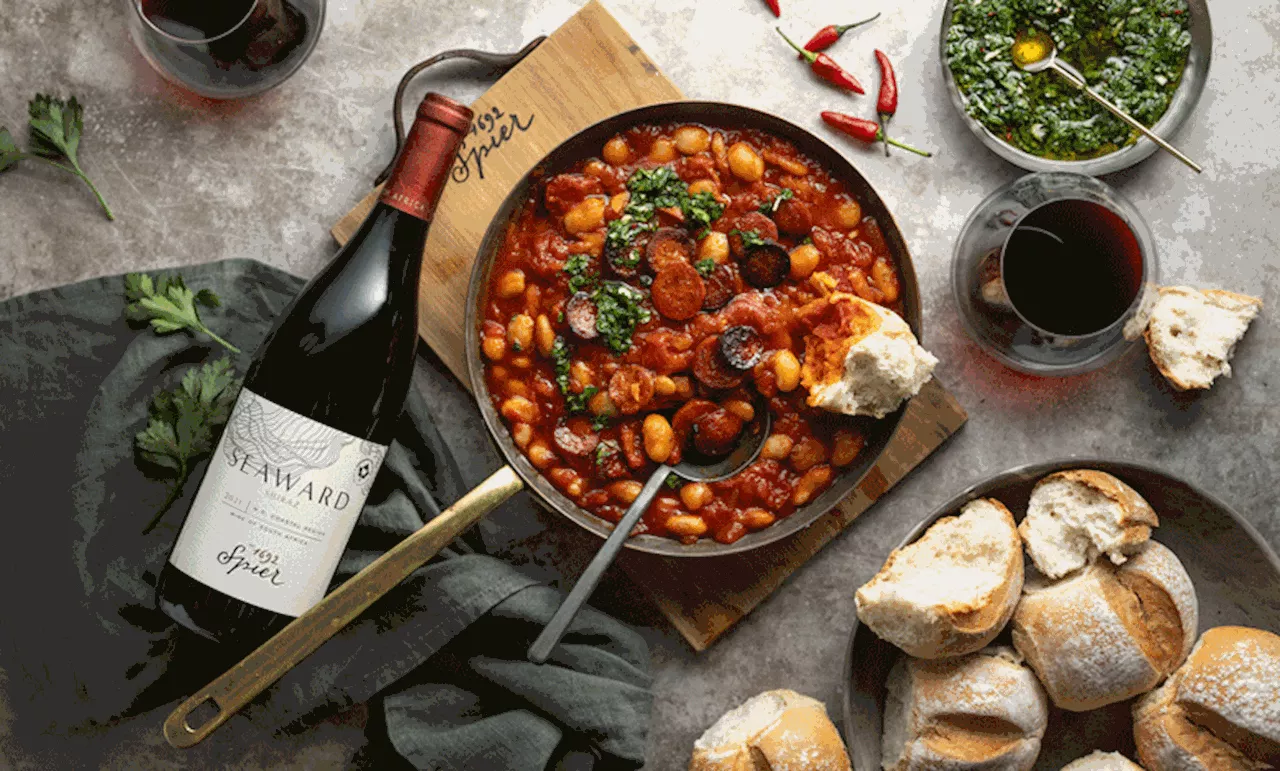 Chorizo, tomato and butterbean stew with chimichurri