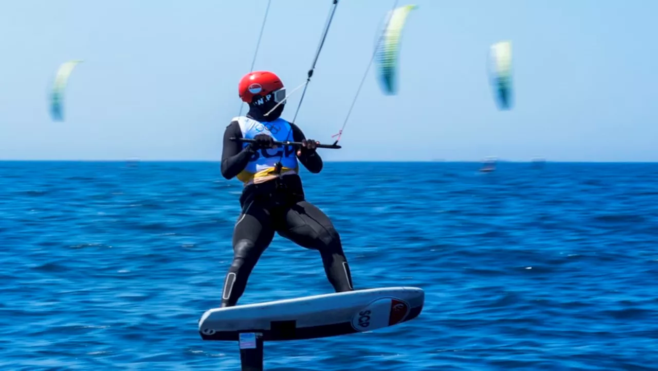 Singapore's Max Maeder finishes second in opening series, moves on to Olympics kitefoiling final