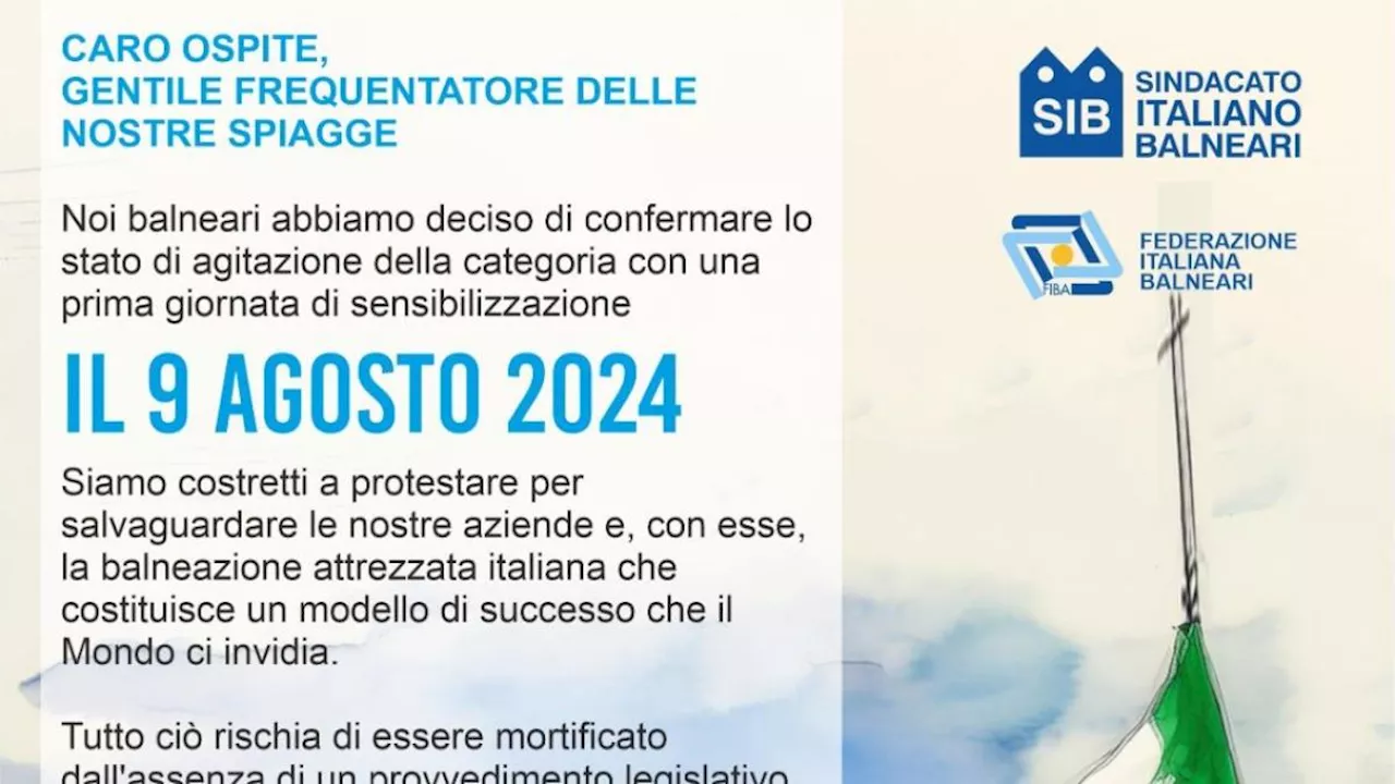 Sciopero dei balneari: venerdì ombrelloni chiusi per 2 ore al mattino, ecco come funziona